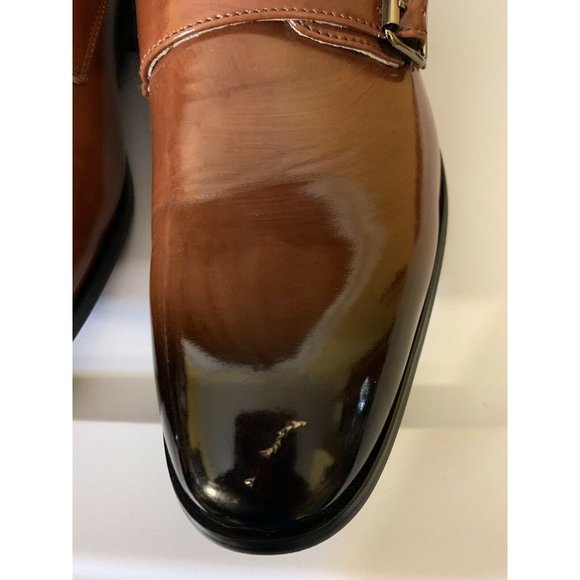 Majestic Collection Men’s Sz 7 1/2 Dress Shoes, Double Monk Strap Leather Scuffs - Picture 6 of 10